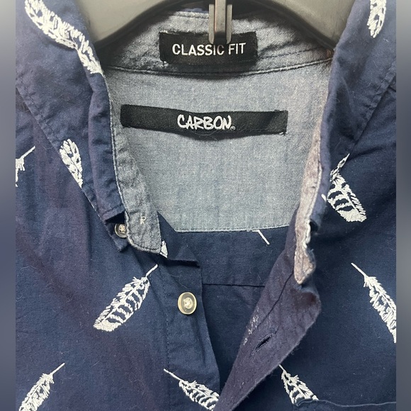 Carbon Men's Med Navy
Feathered Button Down Shirt - Picture 2 of 4